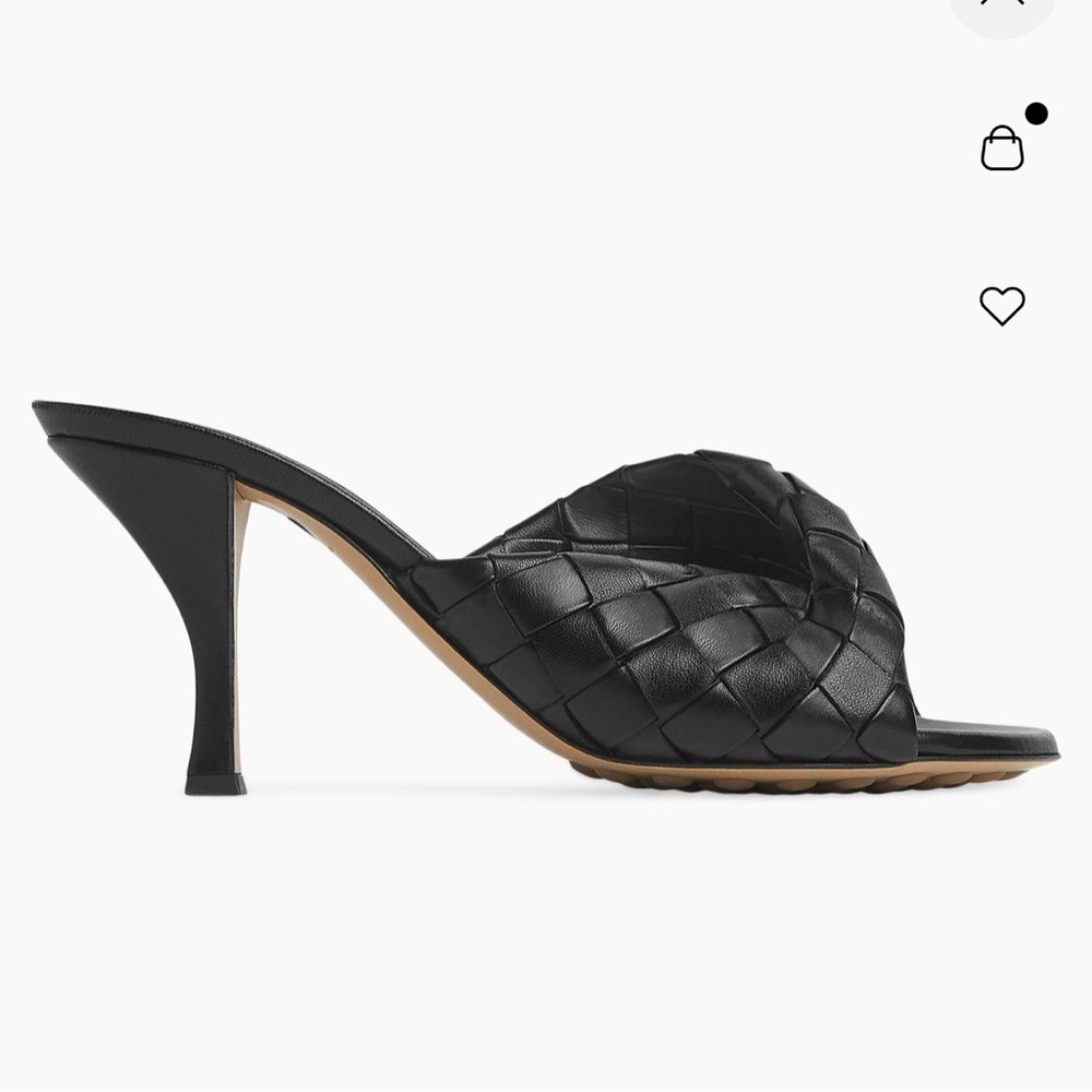 Bottega Veneta Black Intrecciato Blink Heels
